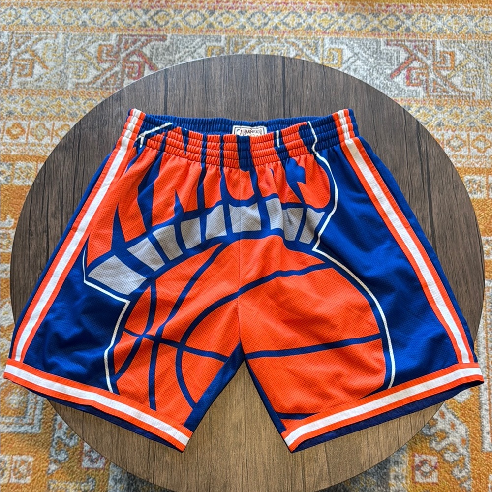 Mitchell & Ness Blue and Orange Knicks Shorts